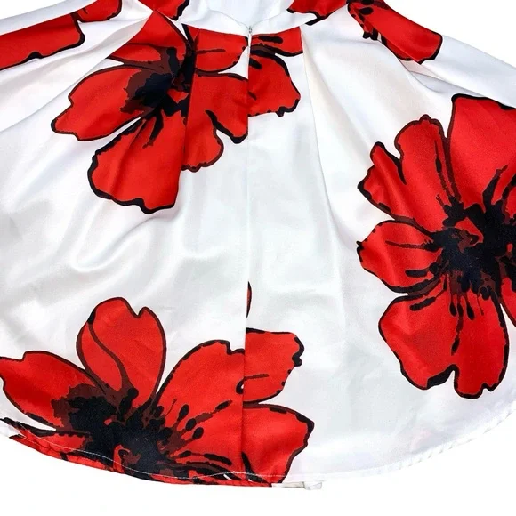 A’gaci Floral Fit and Flare Mini Dress Prom Party Occasion Flirty Easter Summer - Picture 11 of 13